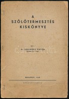 Dr. Kosinsky Viktor: A Szőlőtermesztés Kiskönyve. Bp., 1948, Szerzői Kiadás,(Kapucinus-ny.), 65+3 P. Kiadói Papírkötés,  - Sin Clasificación