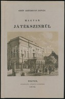 Széchényi István: Magyar Játékszínrűl. Bp., 1984, Állami Könyvterjesztő Vállalat. Kiadói Kartonált Papírkötés. Reprint K - Sin Clasificación