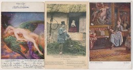 ** * 35 Db RÉGI Művészlap / 35 Pre-1945 Art Motive Postcards - Non Classés