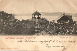 T2/T3 1899 Balatonboglár, Sándor Domb, Kilátó, Szőlőskert. Kiadja Simon Géza (fa) - Non Classés