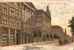 ** Budapest - 1 Régi Litho és 1 Modern Képeslap A Nemzeti Színházról / 1 Pre-1945 Litho And 1 Modern Town-view Postcards - Non Classificati