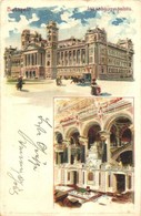 T2/T3 1899 Budapest V. Igazságügyi Palota, Belső. Kunstanstalt Kosmos S. IX. Kiadja Vidéki Félix, Litho - Non Classés