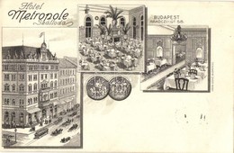 T2 Budapest VII. Rákóczi út 58. Hotel Metropole Szálloda Reklámlapja, Belsők, Villamos. Pápai Ernő Kiadása, Litho - Non Classés