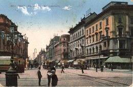 T2/T3 Budapest VII. Rákóczi út, Villamosok, Hotel Orient Szálloda, Férfi Létrával, üzletek (fl) - Ohne Zuordnung