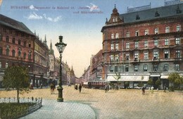 T2/T3 Budapest VII. Baross Tér és Rákóczi út, Központi Szálloda, étterem és Kávéház, Villamos, üzletek  + 1916 Zita Kórh - Non Classés