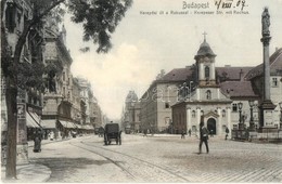 T2 1907 Budapest VIII. Rákóczi út (Kerepesi út) Rókus Kórház, Templom, Villamos - Unclassified