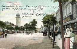 T2 1906 Debrecen, Piac Utca, Városi Kisvasút, ékszerész és Bazár üzlet - Non Classés