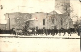 * T3 ~1940 Hajdúszoboszló, Református Templom Télen, Temetés. Petrány Photo (fa) - Unclassified