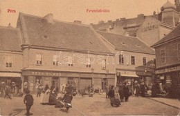 T3 1910 Pécs, Ferenciek Utca, Gyógyszertár, Reeh Vilmos özvegye, Bayer Ferencz, Steiner Antal A Kék Csillaghoz, Günsberg - Unclassified