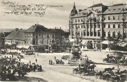 T2/T3 Pécs, Széchenyi Tér, Tauszig Ármin üzlete, Takarékpénztár, Villamos, Gyógyszertár. Taizs József Kiadása (EK) - Unclassified