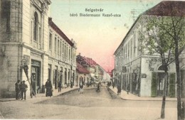 T2/T3 Szigetvár, Báró Biedermann Rezső Utca, üzletek + 1917 Nagykanizsa-Barcs-Osijek Vasút Pecsét (EK) - Unclassified