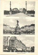 ** T2/T3 Arad, Erzsébet Híd, Szabadság Tér, Központi Szálloda, Szobor, Bloch H. Nyomdája, Herbstein Mór, Weigl Adolf és  - Sin Clasificación