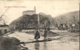 T2 Csiklófalu, Csiklovár, Ciclova; Utcakép Esőzések Után Pallókkal, Római Katolikus Kolostor, Weisz Félix Kiadása / Stre - Ohne Zuordnung