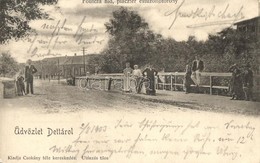 T3/T4 1900 Detta, Ghedu, Deta; Fő Utca Híd, Piac Tér, Tűzoltó Torony. Kiadja Csokány Féle Kereskedés / Main Street, Brid - Sin Clasificación