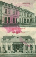 T2/T3 1911 Érmihályfalva, Valea Lui Mihai; Nemzeti Szálloda, Gaszner Béla Gyógyszertára, Rosenfeld Lajos üzlete / Hotel, - Ohne Zuordnung