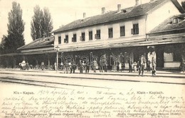 T2 Kiskapus, Klein-Kopisch, Copsa Mica; Vasútállomás, Vasutasok, Guggenberger Frigyes Kiadása / Railway Station, Railway - Ohne Zuordnung