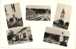 ** T1/T2 Margitta, Marghita; Utcaképek, Templomok, Hangya üzlet, Országzászló, Sass Béla Felvétele / Street, Churches, C - Sin Clasificación