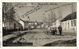 T2/T3 1940 Szászlekence, Lekence, Lechnita; Utcakép, Kiszáradt Patak, ökrös Szekér / Street View, Dried Up Creek, Ox Car - Unclassified