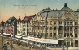 T2 Temesvár, Timisoara; Belváros, Lloyd-sor és Kávéház, útépítés, Reisz Alfréd üzlete / Cafe, Street Construction, Shop - Ohne Zuordnung