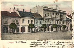 T2 1905 Eperjes, Presov; Fő Utca, Pénzügyi Igazgatósági Palota, Első Eperjesi Temetkezési Hivatal, Vendéglő A Magyar Kor - Ohne Zuordnung