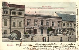 T2 1904 Eperjes, Presov; Fő Utca, Betekintés A Flórián Utcába, Háttérben A Városi Kórház, Konservatorium, Villámvilágítá - Ohne Zuordnung