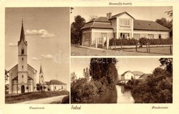 ** T2/T3 Feled, Veladin, Jesenské; Dessewffy Kastély, Templomok, Patak Részlet, özv. Telek Ferencné Kiadása / Castle, Ch - Ohne Zuordnung