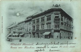 T2/T3 1900 Kassa, Kosice; Fő Utca, Este, The Gresham, Strausz D. Utóda, Jelinek H. és Breitner Mór üzlete. Kiadja Breitn - Ohne Zuordnung