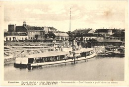 T2 Komárom, Komárnó; Dunai Részlet, Gőzhajó / Dunajska Partia / Danube Riverside, Steamship - Non Classés