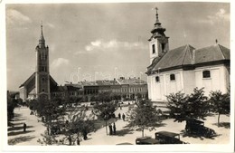 T2 Rimaszombat, Rimavska Sobota; Horthy Miklós Tér, Templom, Automobil, Autóbusz, Kerékpár, Jávorszky üzlete. Csefo Lász - Unclassified