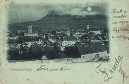 * T3 1899 Szepesváralja, Spisské Podhradie; Látkép A Templommal és A Várral, Este. Szoller Géza Kiadása / Church, Castle - Unclassified