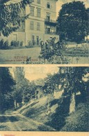 T2/T3 Szliács, Sliac; Hungária Szálló és Park, Üdvözlégy Villa. Machold F. 14227. / Hotel, Park And Villa (EK) - Ohne Zuordnung