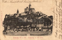 T2/T3 1901 Trencsén, Trencín; A Vár 200 évvel Ezelőtt / Castle 200 Years Ago (kis Szakadás / Small Tear) - Ohne Zuordnung