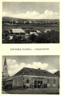 T2 1939 Uzapanyit, Uzovská Panica (Panita); Látkép, Templom, Ungár A. üzlete / Church And Shop - Ohne Zuordnung