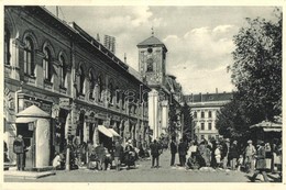 T2 Beregszász, Berehove; Piac, Slavia Szálloda, Neuman József, Klein Vilmos és Engel Jenő üzlete / Market, Hotel, Shops - Zonder Classificatie