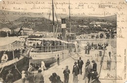 T3 1906 Crikvenica, Cirkvenica; Móló, Velebit Egycsavaros Tengeri Személyszállító Gőzhajó / Pier, Ships (EM) - Unclassified