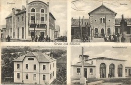 T2 1914 Belcsény, Beocsin, Beocin; Consum Halle, Katnine, Kindergarten, Feuerwehrlokal / áruház, Kantin, étterem, óvoda, - Non Classés