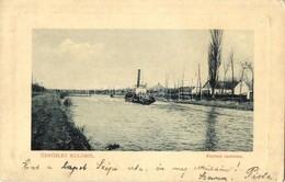 T2/T3 1912 Kula, Ferencz Csatorna, Vontató Gőzhajó. W.L. Bp. 646. / River Channel, Towing Steamship - Unclassified