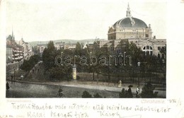 T2/T3 1904 Oslo, Christiania; Nationalteatret / National Theater, Man On Bicycle (EK) - Ohne Zuordnung