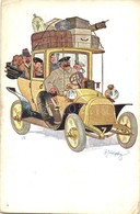 ** T2/T3 Automobile, Humorous Art Postcard, B.K.W.I. 499-3, Artist Signed (EK) - Unclassified