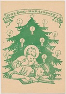 ** Boldog Karácsonyt! Cserkész üdvözlő Művészlap - 4 Db Ugyanolyan Képeslap / 4 Hungarian Scout Christmas Art Postcards  - Unclassified