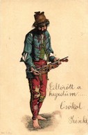 T2 1902 Cigány Hegedűs / Gypsy Violinist. Litho - Ohne Zuordnung