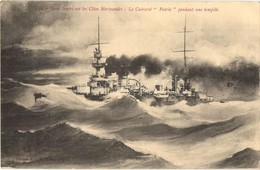 * T2/T3 Gros Temps Sur Les Cotes Normandes - Le Cuirassé 'Patrie' Pendant Une Tempete / Heavy Weather On The Normandy Co - Sin Clasificación