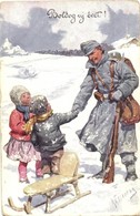 ** T2/T3 Boldog Újévet! / WWI K.u.K. New Year Greeting Card With Soldier And Children In The Snow, Sled, B.K.W.I. 3162-2 - Non Classés