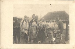 * 1917 Osztrák-magyar Tábori Konyha, Hentesek Húsfeldolgozás Közben / WWI Austro-Hungarian K.u.K. Military Field Kitchen - Unclassified