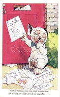 ** T1 Vier Woorden Zijn Me Niet Voldoende / Bonzo Dog With Love Letters. Valentine & Sons Ltd. Bonzo Postcard 5144. S: G - Unclassified