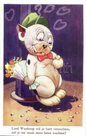 ** T1 Lord Wanhoop Wil Je Hart Verzachten... / Bonzo Dog With Flowers. Valentine & Sons Ltd. Bonzo Postcard 5518. S: G.  - Unclassified