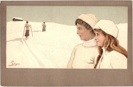 ** T2/T3 Skiing Ladies, Winter Sport. Vouga & Cie. No. 601. Litho S: Pellegrini (fl) - Unclassified