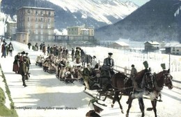* T2/T3 Wintersport, Heimfahrt Vom Rennen / Winter Sport, Bobsleighs Driven Home From The Race By Horse Sled (Rb) - Unclassified