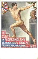 ** T2/T3 1932 IX. Slet Vsesokolsky V Praze / 9th Sokol Meeting In Prague. Advertisement Card S: Ferd. Hirsla (EK) - Zonder Classificatie