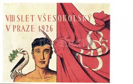 ** T1 1926 VIII. Slet Vsesokolsky V Praze / 8th Sokol Meeting In Prague. Advertisement Card S: C. Boudy - Zonder Classificatie